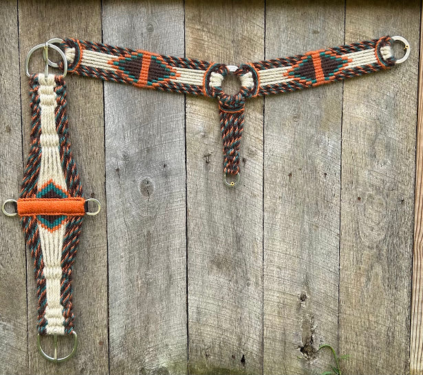 Orange Breast Collar and Roper Cinch